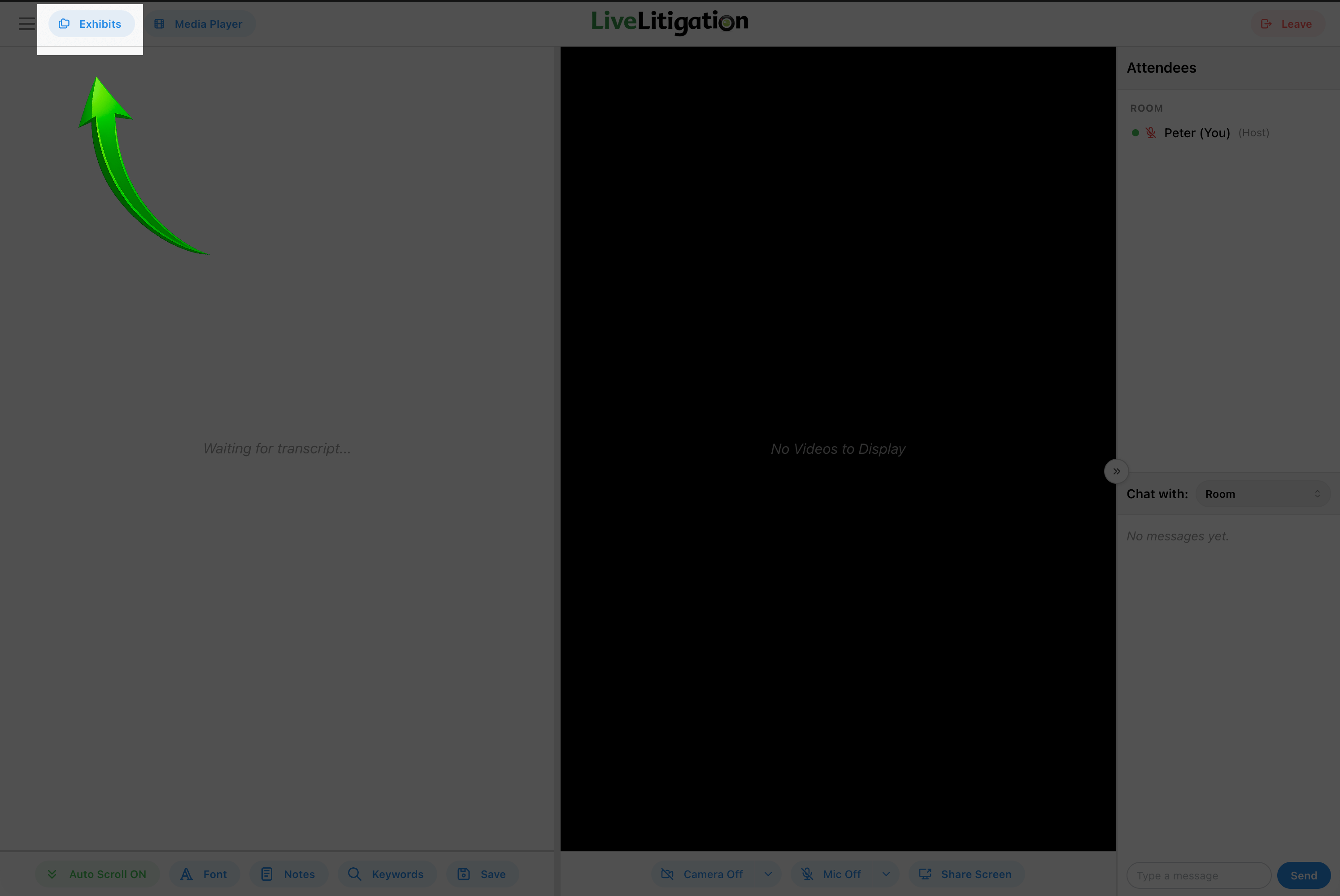 Exhibits control location in room